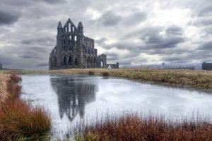 ruin, Reflection, Clouds