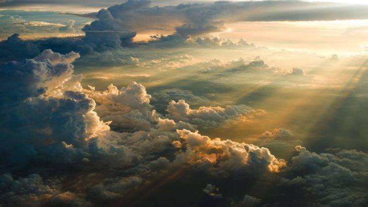 clouds, Sky, Sun rays HD Wallpaper Desktop Background