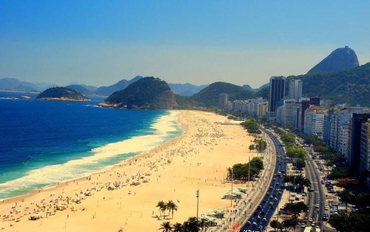 beach, Brazil, Rio de Janeiro, Copacabana HD Wallpaper Desktop Background