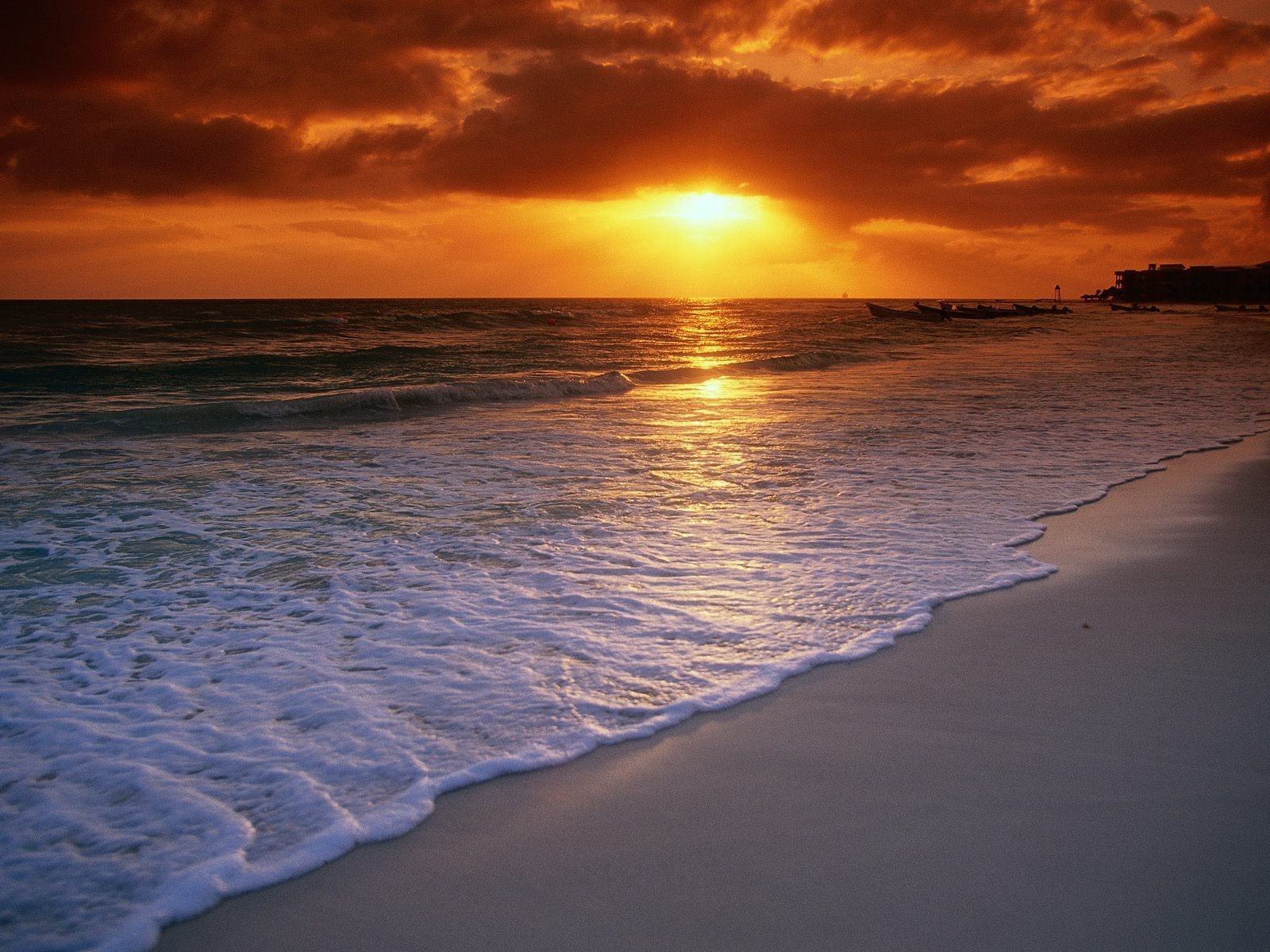 sunset, Sea, Beach Wallpaper