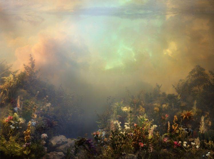 colorful, Clouds, Sky, Flowers, Plants, Nature, Landscape HD Wallpaper Desktop Background