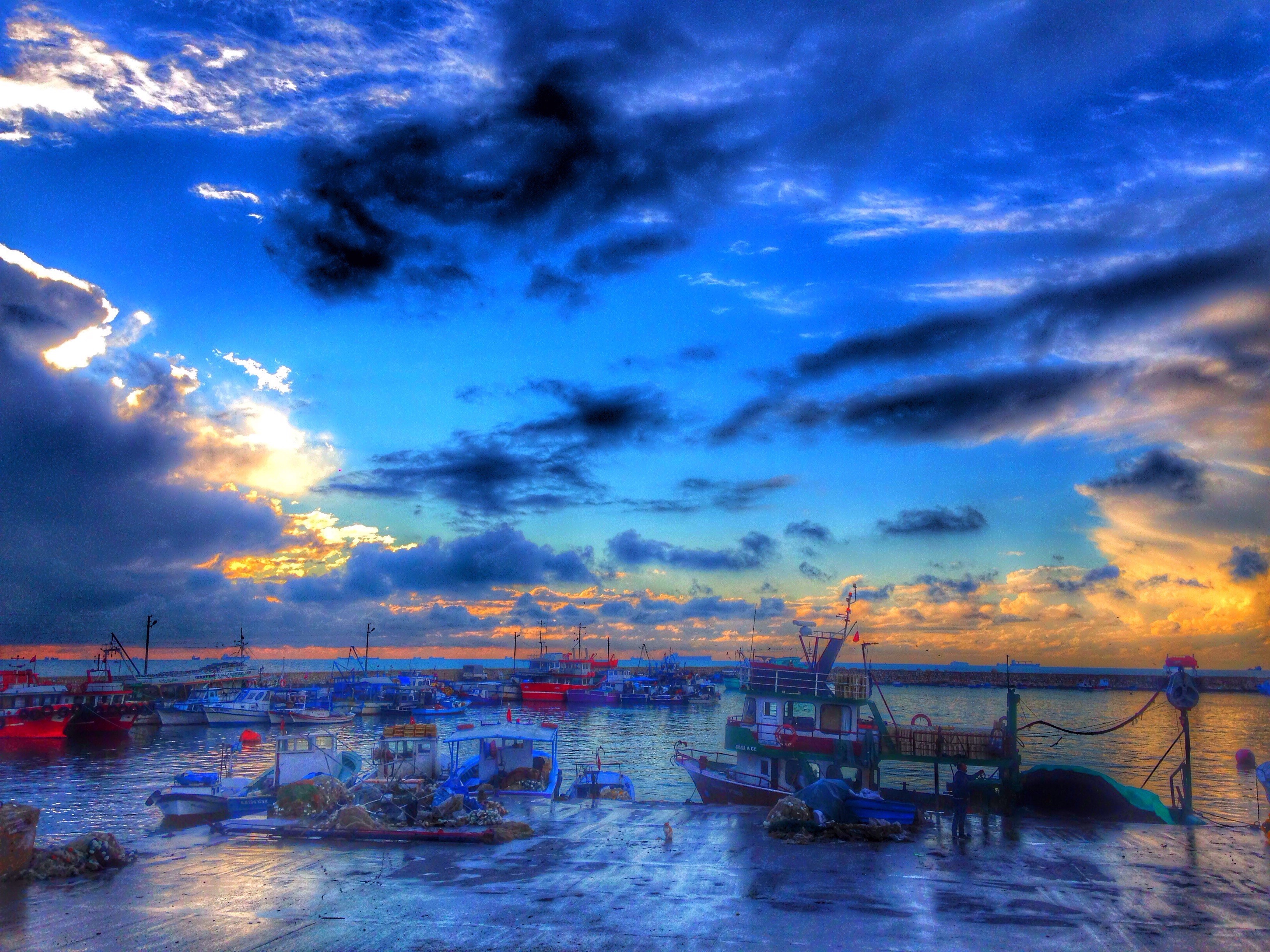 harbor, HDR, Sky, Clouds Wallpaper