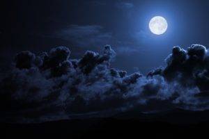 night, Moon, Sky