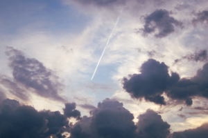 sky, Airplane, Clouds