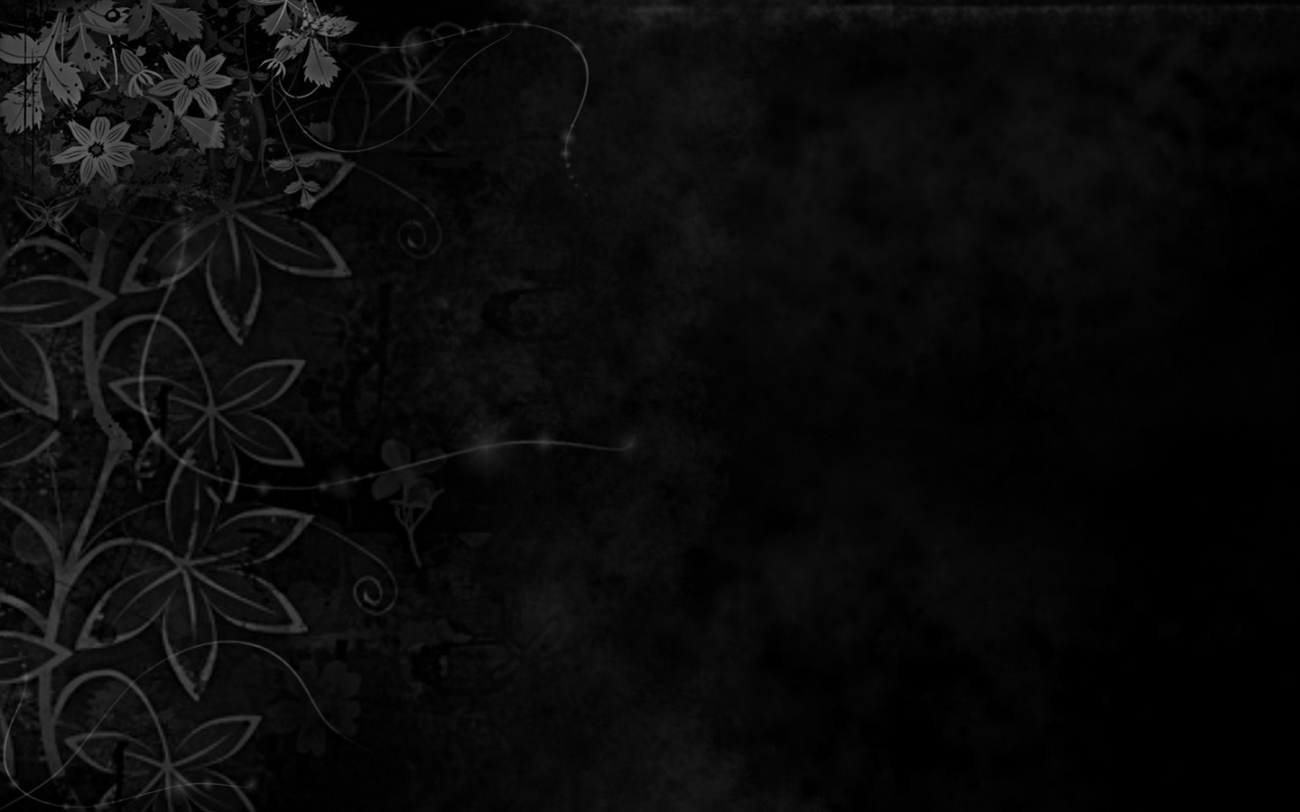 black, Flowers Wallpaper