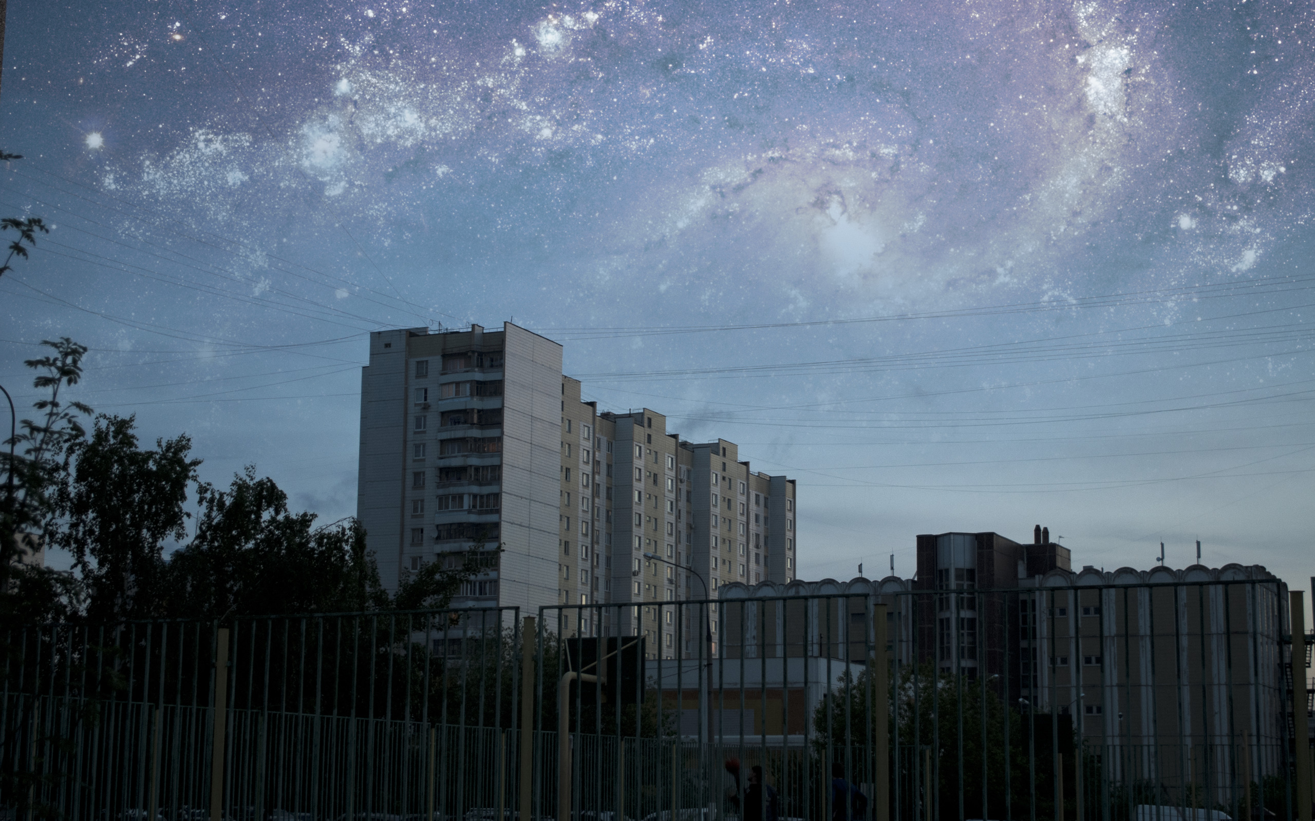 building, Space, Cityscape, Nebula, Sky, Russia Wallpaper