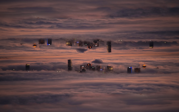 building, Sky, Skyscraper, Clouds, Mirrored HD Wallpaper Desktop Background