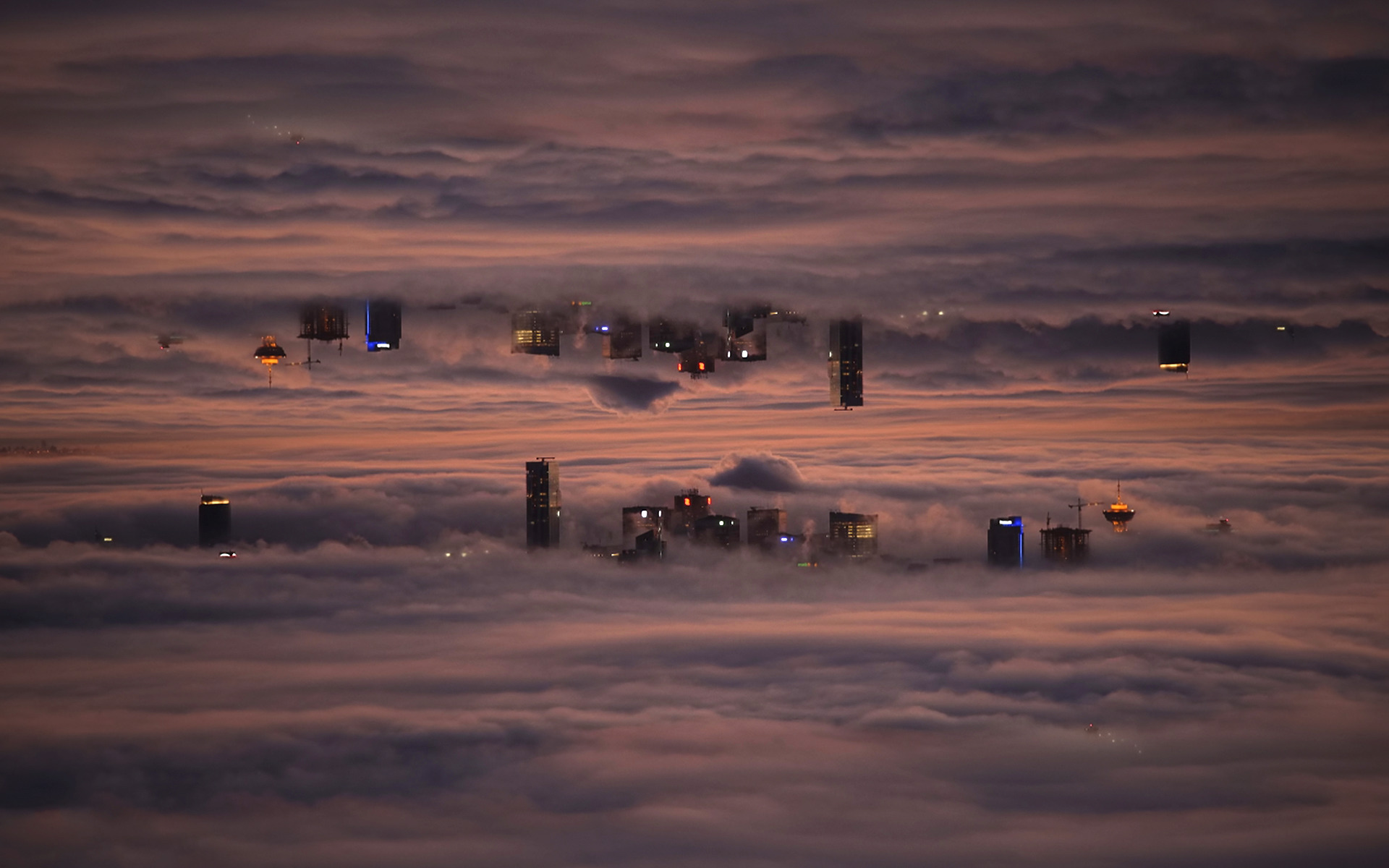 building, Sky, Skyscraper, Clouds, Mirrored Wallpaper