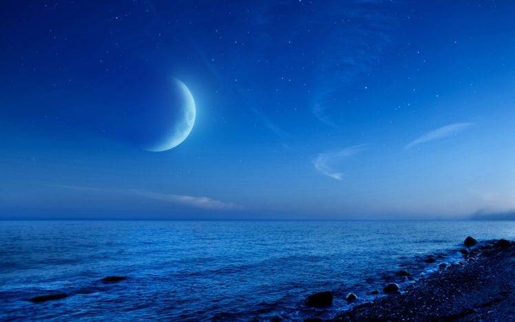 night, Beach, Moon HD Wallpaper Desktop Background