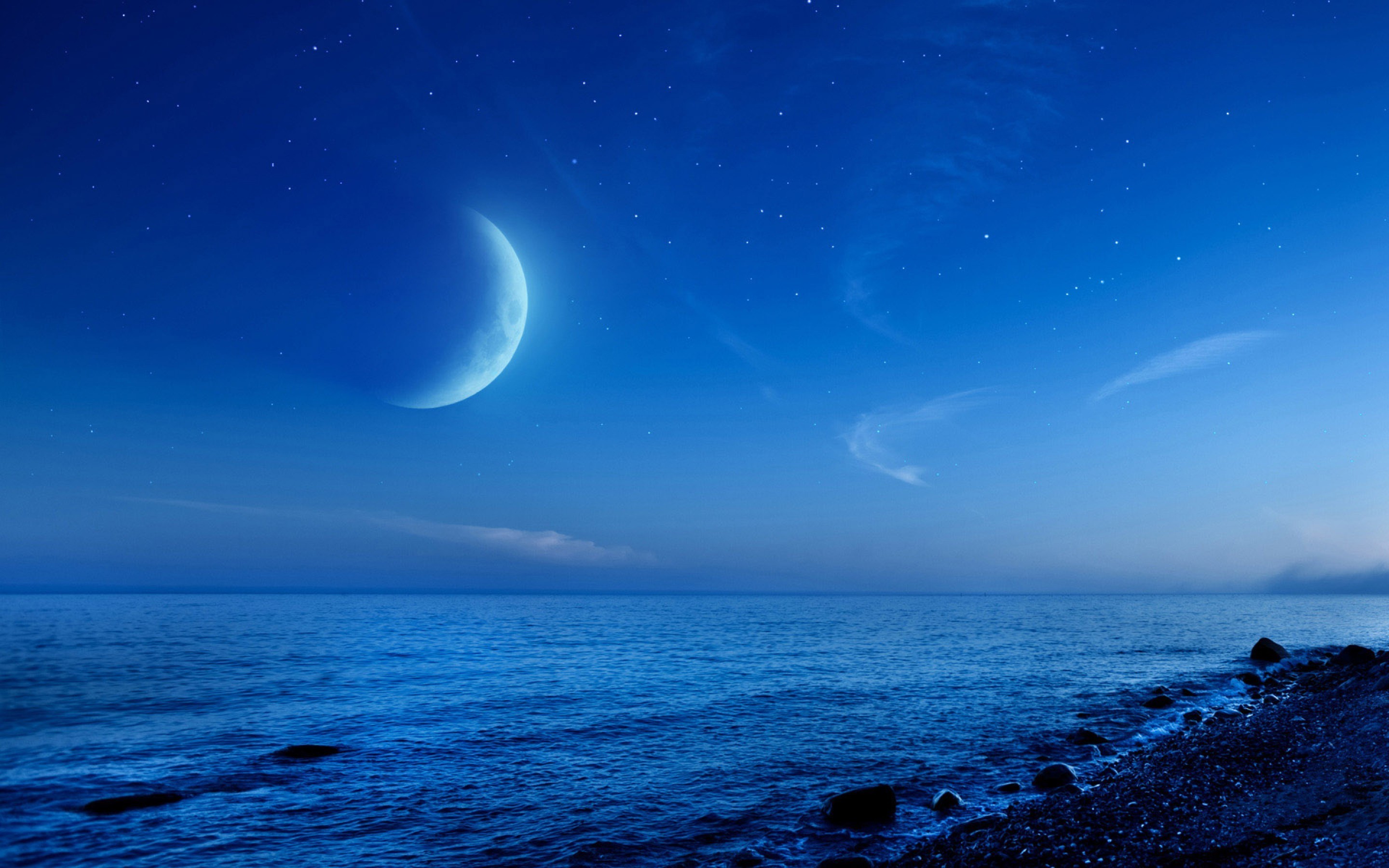 night, Beach, Moon Wallpapers HD / Desktop and Mobile Backgrounds