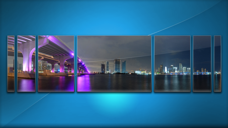 blue, Water, Sea, Night, Lights, City HD Wallpaper Desktop Background