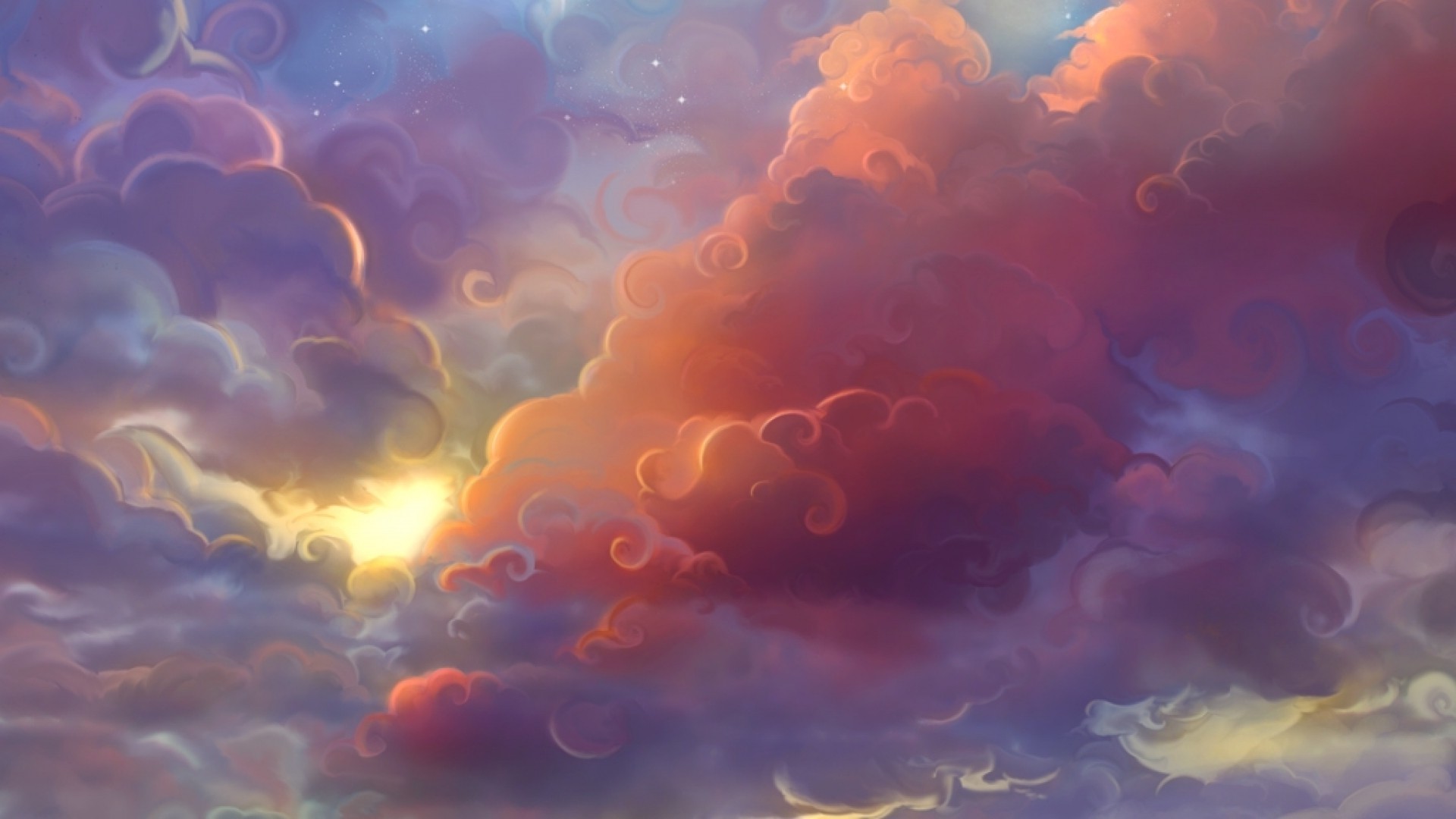 sunlight, Clouds Wallpaper