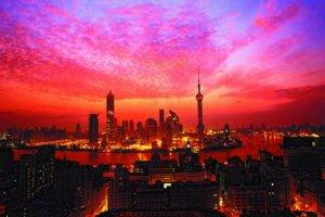 Shanghai, Sunset, Building