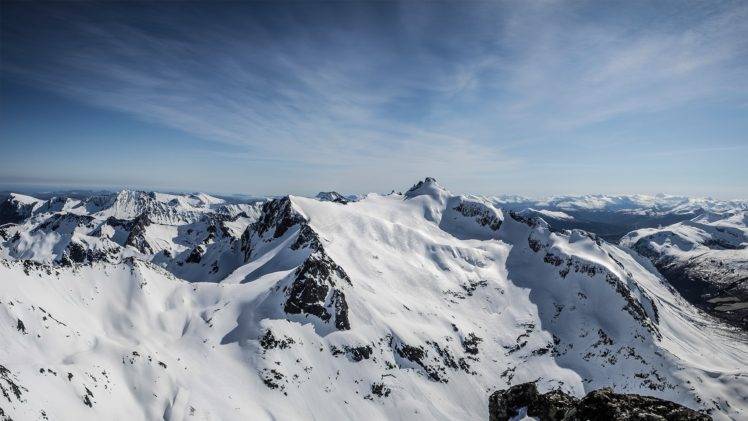 Kolåstinden, Mountain, Winter, Snow, Norway, ørsta HD Wallpaper Desktop Background