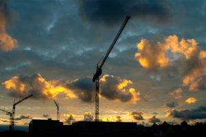 clouds, Sky, Cranes (machine), Silhouette
