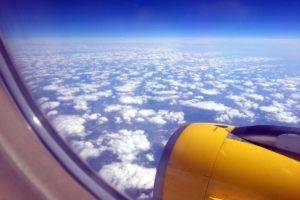 Fly, Clouds, Yellow, Airplane, Flying, Blue, White