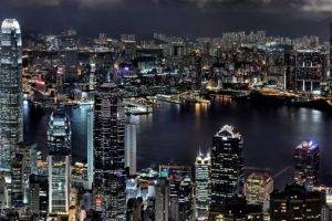 Hong Kong, Landscape, City, Night sky