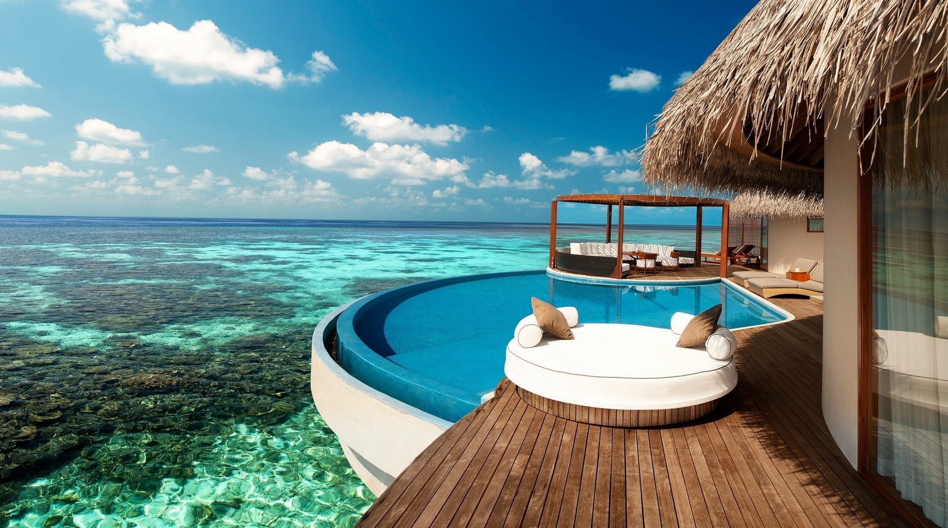Pacific Ocean, Hotels, Sea, Coast, Swimming pool, Tropical Wallpaper