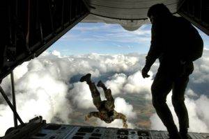 paratroopers, Soldier, Military, Clouds, Aircraft, Military aircraft