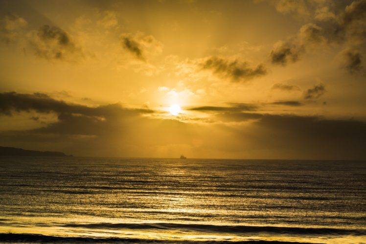 sea, Sunset, Clouds HD Wallpaper Desktop Background