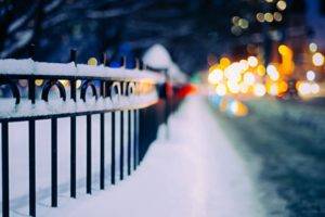 snow, Bokeh, Winter, Fence