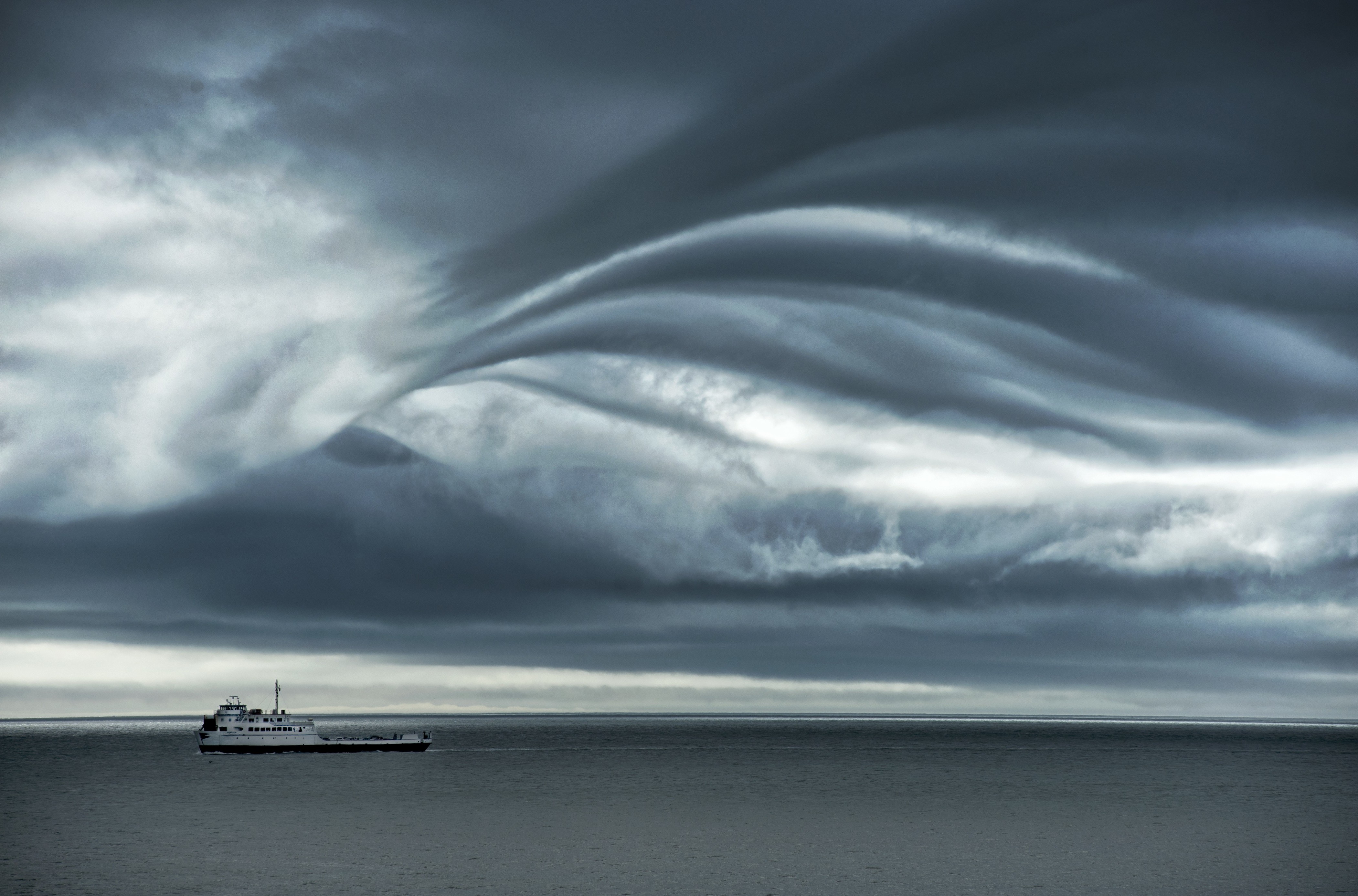 ship, Clouds Wallpaper