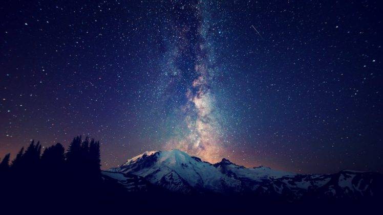 sky, Stars, Mountain, Trees, Night Wallpapers HD / Desktop and Mobile  Backgrounds
