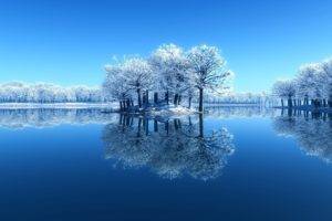 winter, Water, Blue