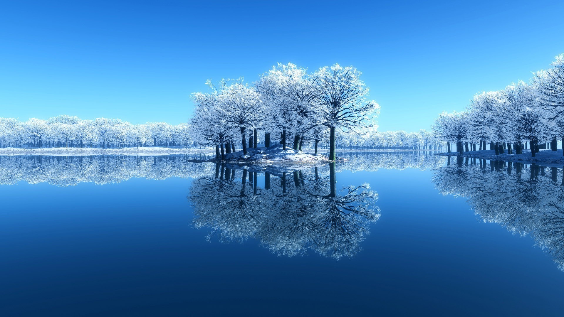 winter, Water, Blue Wallpaper