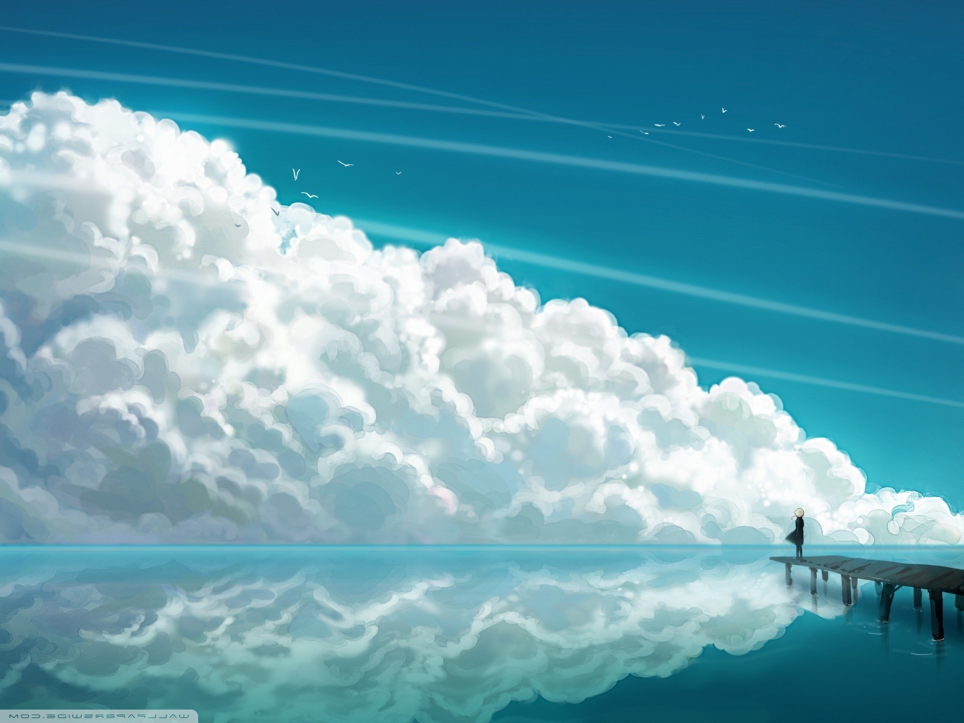 drawing, Clouds Wallpaper