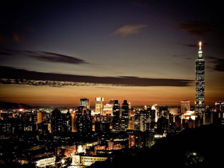 Taipei, Sky, Lights HD Wallpaper Desktop Background