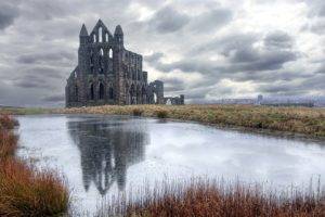 church, Ruin, Scotland, UK, Reflection, Overcast, Clouds, Cathedral