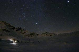 night sky, Stars, Snow, Horizon, Sky, Winter, GoPro, Milky Way, Blueprints, Switzerland
