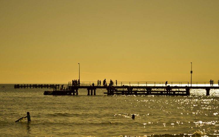 beach, Sunset, Silhouette, Photography HD Wallpaper Desktop Background