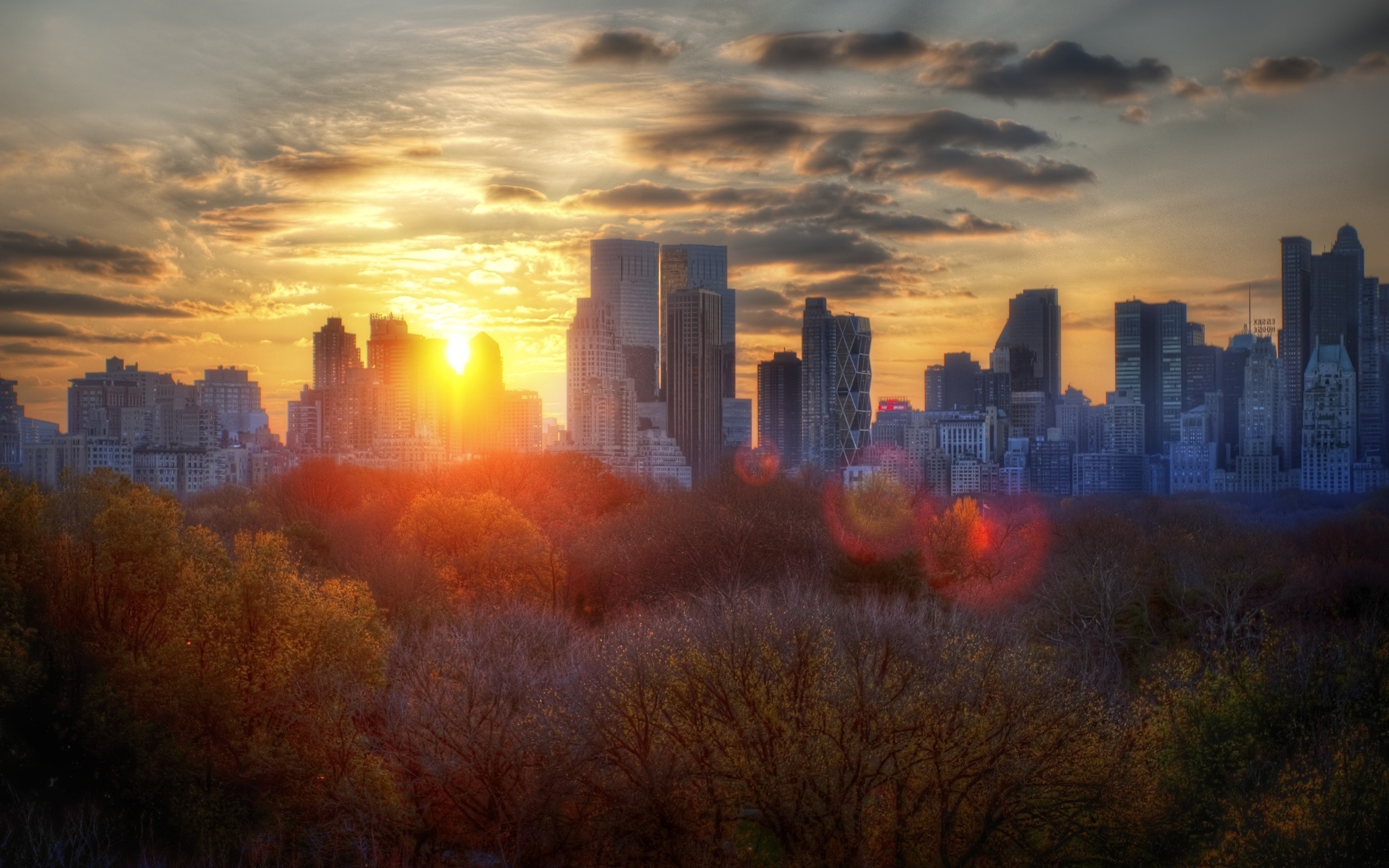 Central Park, City, Park, Sunset Wallpaper