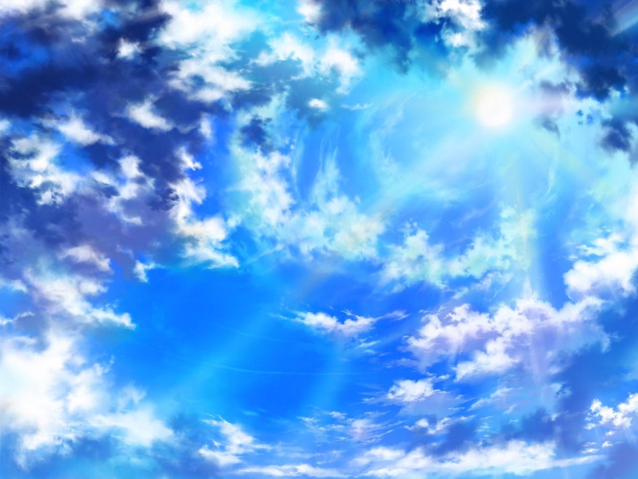 sun rays, Clouds, Sky Wallpaper