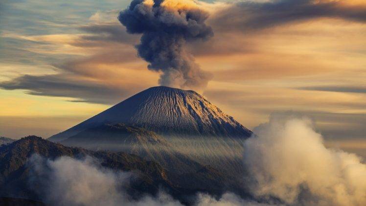 volcano, Mountain, Clouds HD Wallpaper Desktop Background