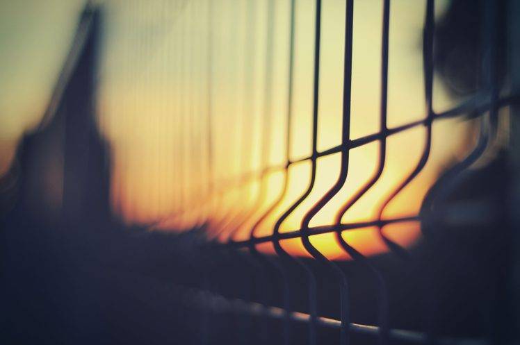 sunset, Fence HD Wallpaper Desktop Background