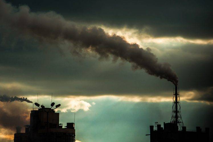 smoke, Pollution, Cityscape, Clouds, Dusk HD Wallpaper Desktop Background