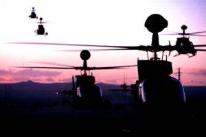 aircraft, Helicopters, Sunset