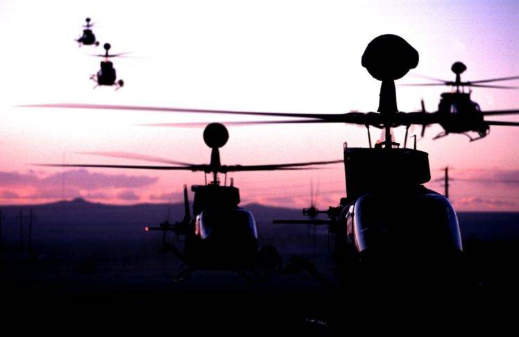 aircraft, Helicopters, Sunset HD Wallpaper Desktop Background