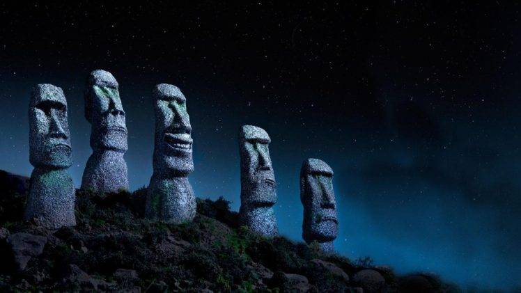 Moai, Easter Island HD Wallpaper Desktop Background
