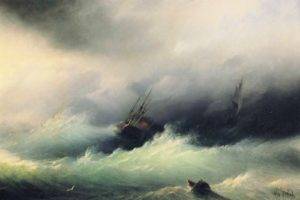 painting, Ivan Aivazovsky, Sea, Sailing ship, Boat, Classic art