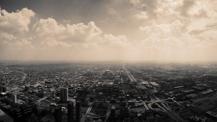 city, Cityscape, Clouds, Filter, Muted, Chicago, USA HD Wallpaper Desktop Background