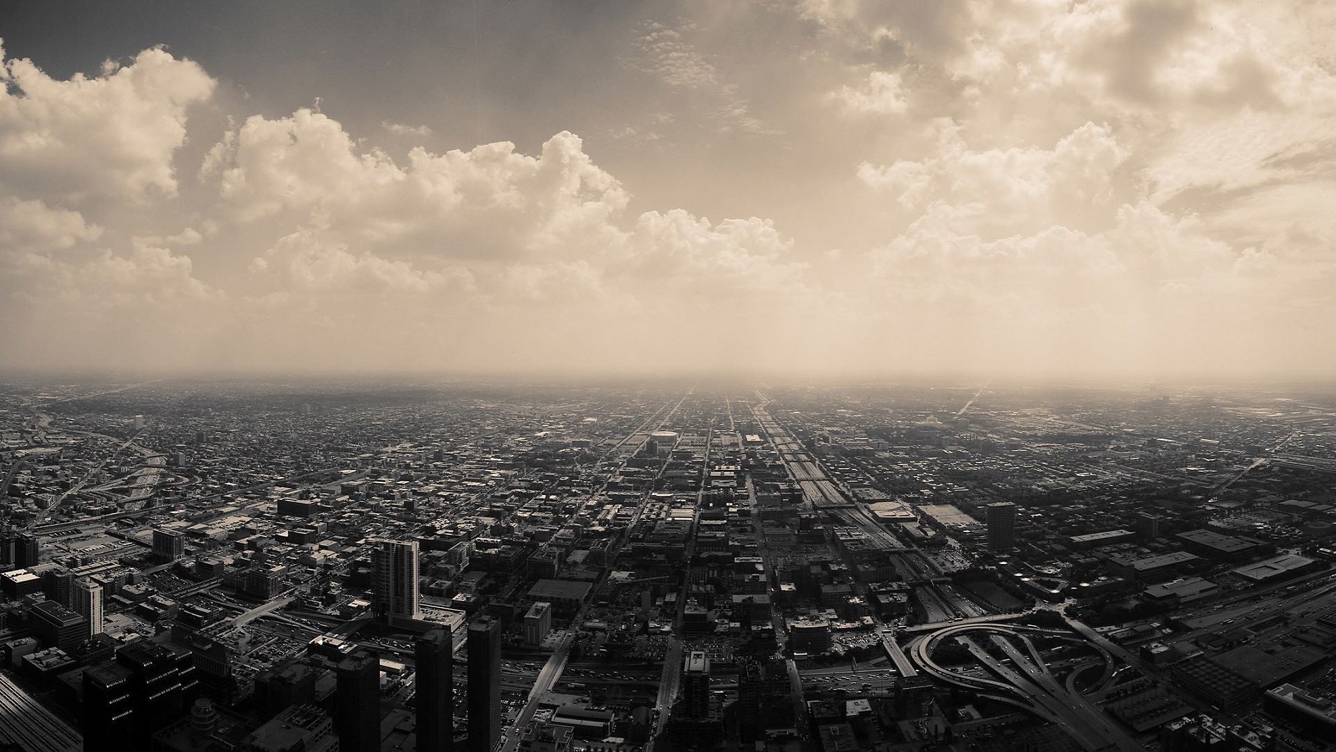 city, Cityscape, Clouds, Filter, Muted, Chicago, USA Wallpaper