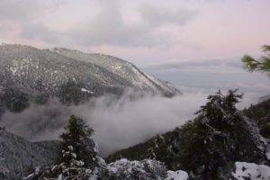 Greece, Mist, Snow, Mountain, Winter