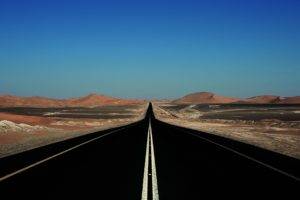 road, Sky, Desert, Utility pole, Minimalism