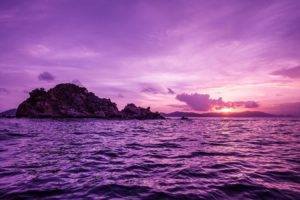sunset, Pelican Island, Sea