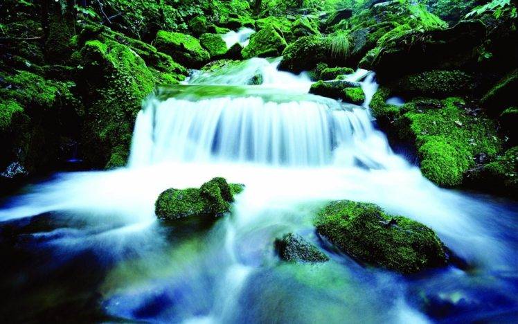 long exposure, Waterfall, Water, Nature, Forest HD Wallpaper Desktop Background