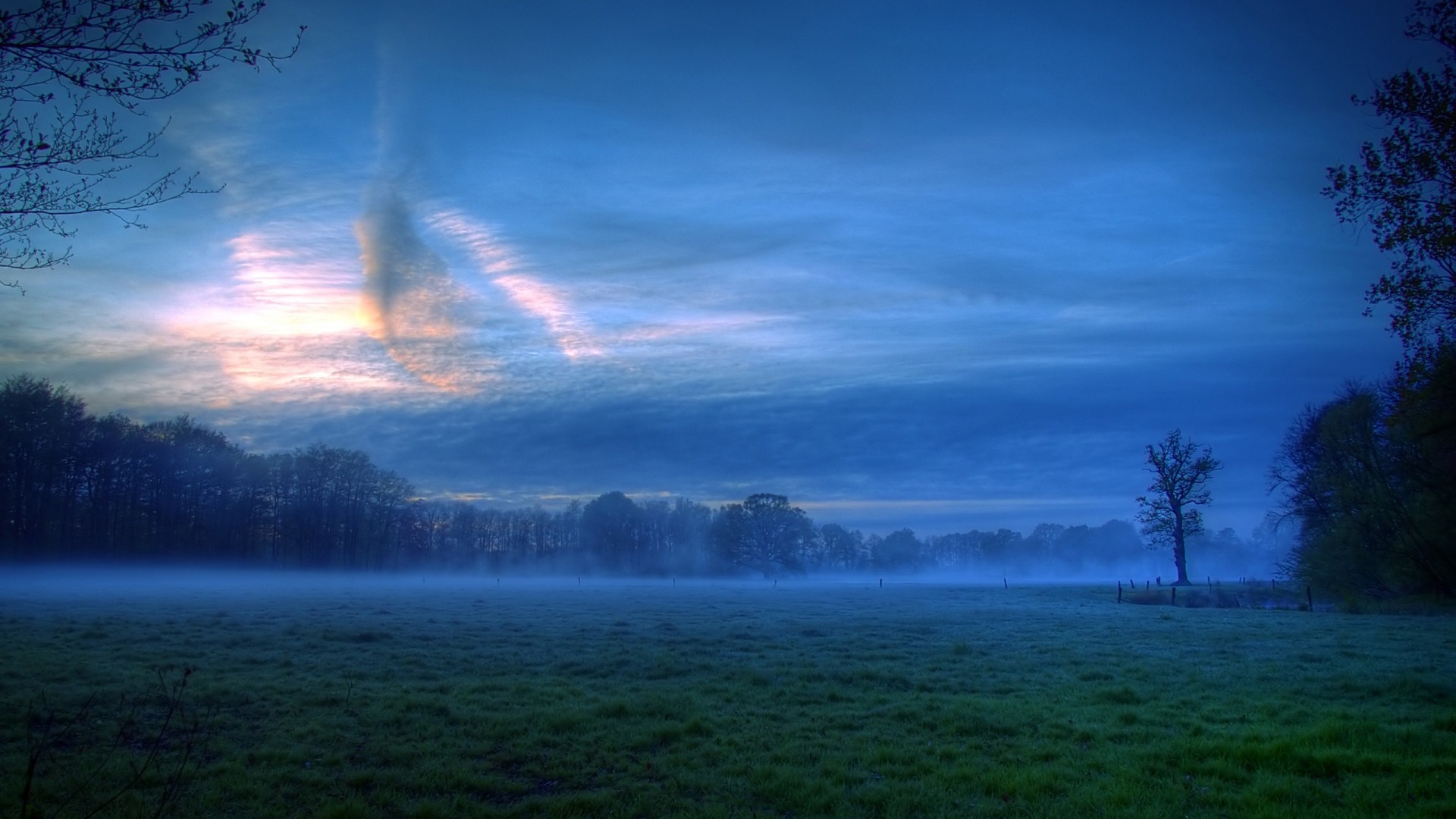 sky, Mist, Landscape, Clouds, Nature Wallpaper